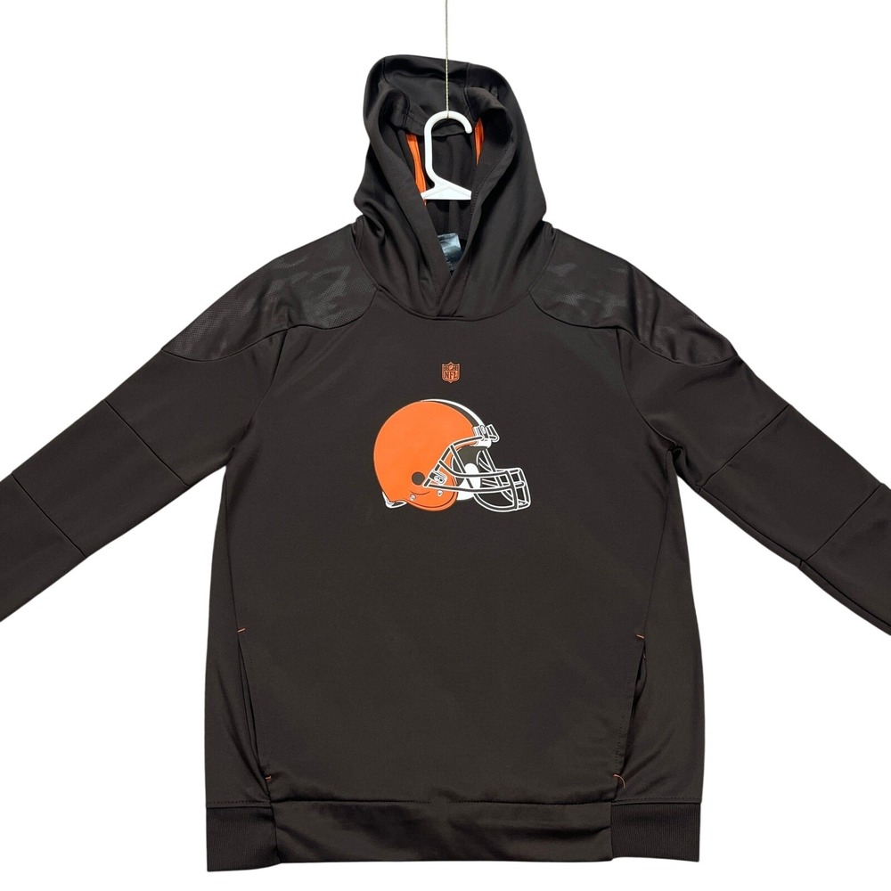 Cleveland Browns‎ NFL Brown Hoodie Pullover Football Youth Large Tek Warm